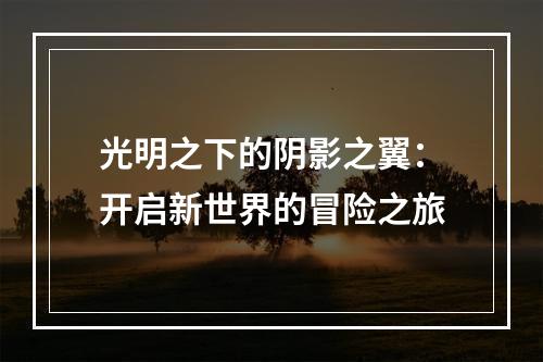 光明之下的阴影之翼：开启新世界的冒险之旅