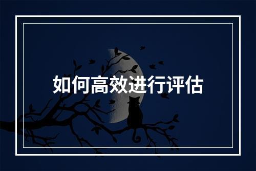 如何高效进行评估