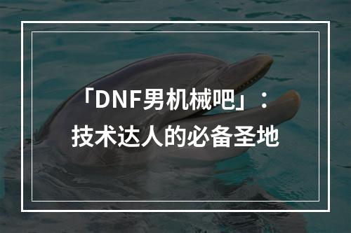 「DNF男机械吧」：技术达人的必备圣地