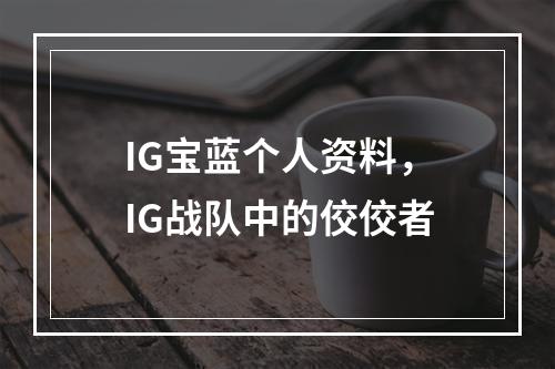 IG宝蓝个人资料，IG战队中的佼佼者