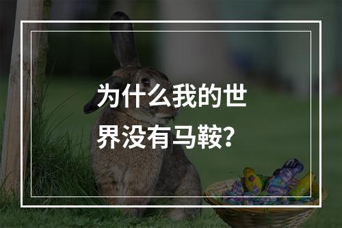 为什么我的世界没有马鞍？