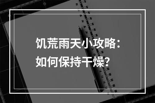 饥荒雨天小攻略：如何保持干燥？