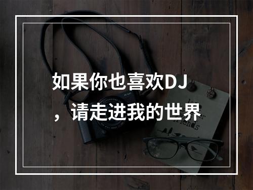 如果你也喜欢DJ，请走进我的世界