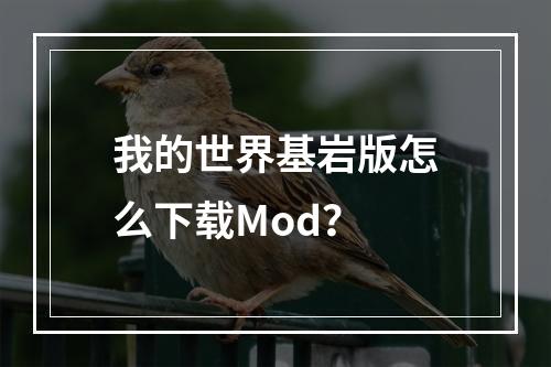 我的世界基岩版怎么下载Mod？