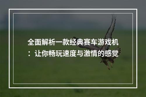 全面解析一款经典赛车游戏机：让你畅玩速度与激情的感觉