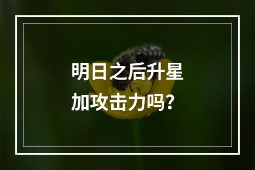 明日之后升星加攻击力吗？