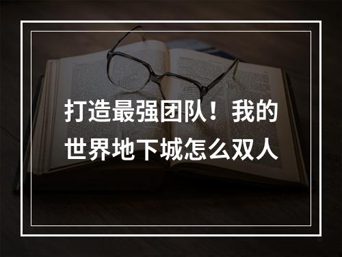 打造最强团队！我的世界地下城怎么双人