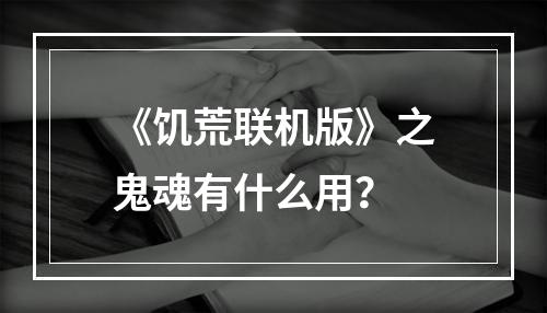 《饥荒联机版》之鬼魂有什么用？