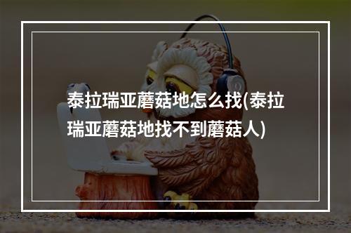 泰拉瑞亚蘑菇地怎么找(泰拉瑞亚蘑菇地找不到蘑菇人)