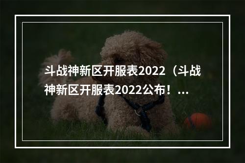 斗战神新区开服表2022（斗战神新区开服表2022公布！珍稀装备爆率大提升，快来占领先机！）