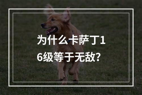 为什么卡萨丁16级等于无敌？