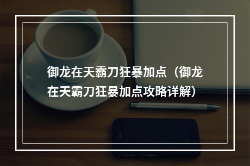 御龙在天霸刀狂暴加点（御龙在天霸刀狂暴加点攻略详解）