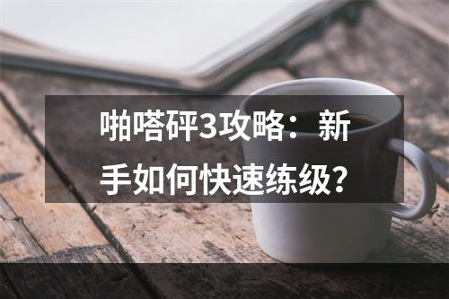 啪嗒砰3攻略：新手如何快速练级？