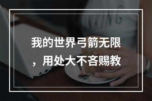 我的世界弓箭无限，用处大不吝赐教