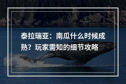 泰拉瑞亚：南瓜什么时候成熟？玩家需知的细节攻略