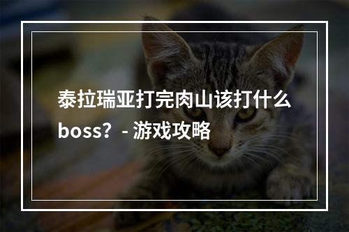 泰拉瑞亚打完肉山该打什么boss？- 游戏攻略