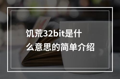 饥荒32bit是什么意思的简单介绍