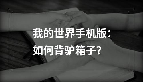 我的世界手机版：如何背驴箱子？