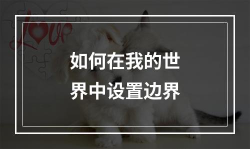 如何在我的世界中设置边界