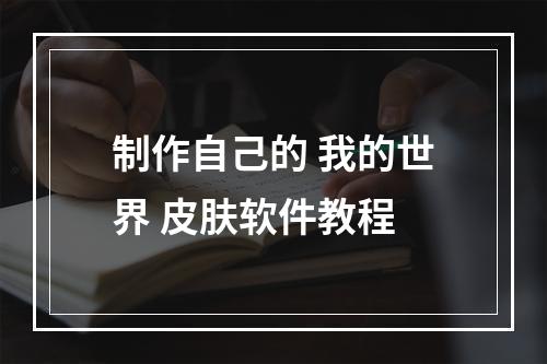 制作自己的 我的世界 皮肤软件教程