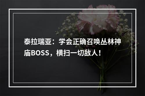 泰拉瑞亚：学会正确召唤丛林神庙BOSS，横扫一切敌人！