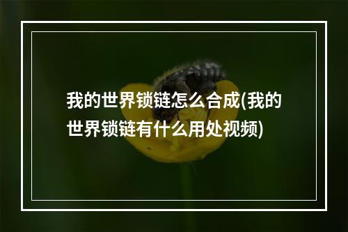 我的世界锁链怎么合成(我的世界锁链有什么用处视频)