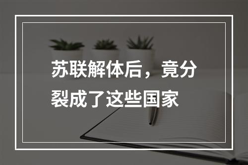 苏联解体后，竟分裂成了这些国家