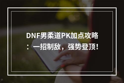 DNF男柔道PK加点攻略：一招制敌，强势登顶！