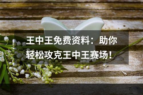 王中王免费资料：助你轻松攻克王中王赛场！