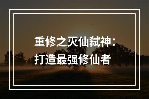 重修之灭仙弑神：打造最强修仙者