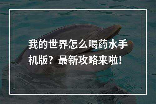 我的世界怎么喝药水手机版？最新攻略来啦！