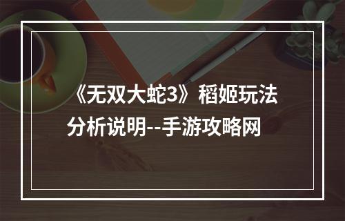 《无双大蛇3》稻姬玩法分析说明--手游攻略网