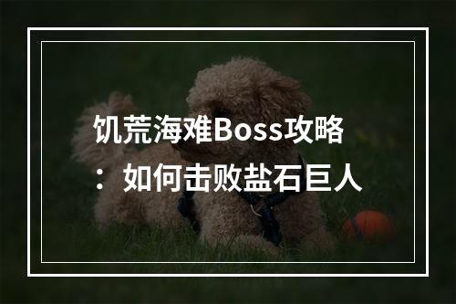 饥荒海难Boss攻略：如何击败盐石巨人