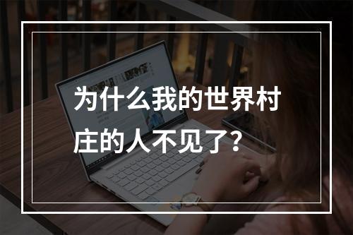 为什么我的世界村庄的人不见了？