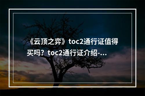 《云顶之弈》toc2通行证值得买吗？toc2通行证介绍--游戏攻略网