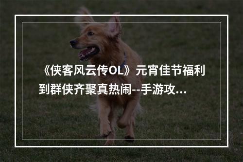 《侠客风云传OL》元宵佳节福利到群侠齐聚真热闹--手游攻略网