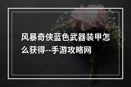 风暴奇侠蓝色武器装甲怎么获得--手游攻略网