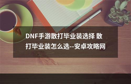 DNF手游散打毕业装选择 散打毕业装怎么选--安卓攻略网