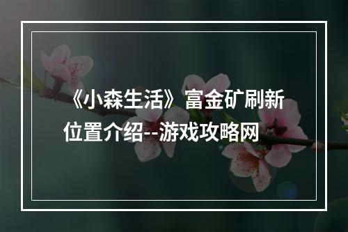 《小森生活》富金矿刷新位置介绍--游戏攻略网