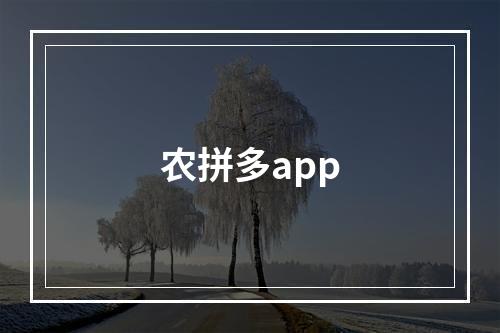 农拼多app