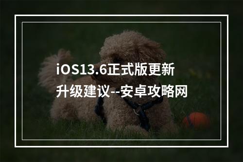 iOS13.6正式版更新升级建议--安卓攻略网