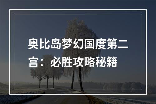 奥比岛梦幻国度第二宫：必胜攻略秘籍