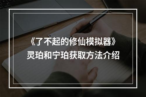 《了不起的修仙模拟器》灵珀和宁珀获取方法介绍