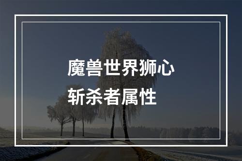 魔兽世界狮心斩杀者属性