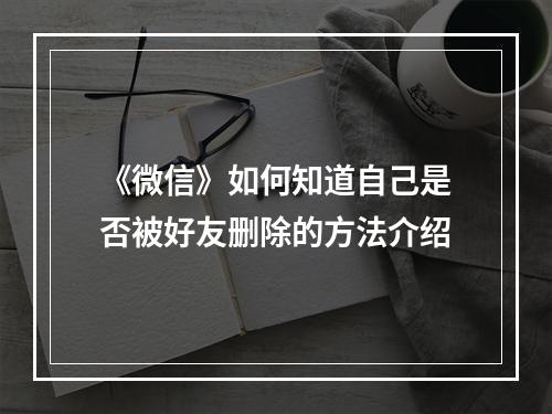 《微信》如何知道自己是否被好友删除的方法介绍