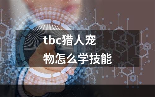 tbc猎人宠物怎么学技能