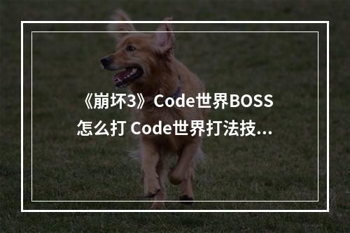 《崩坏3》Code世界BOSS怎么打 Code世界打法技巧教程攻略