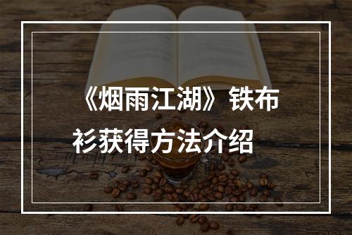 《烟雨江湖》铁布衫获得方法介绍