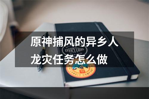 原神捕风的异乡人龙灾任务怎么做