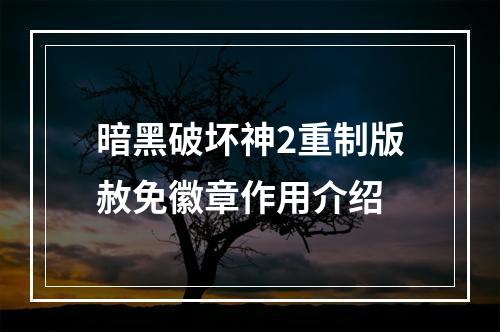 暗黑破坏神2重制版赦免徽章作用介绍